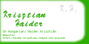krisztian haider business card
