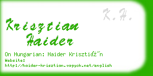 krisztian haider business card